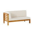 OANA OUTDOOR WOODEN SECTIONAL SET WITH CUSHIONS, BEIGE.