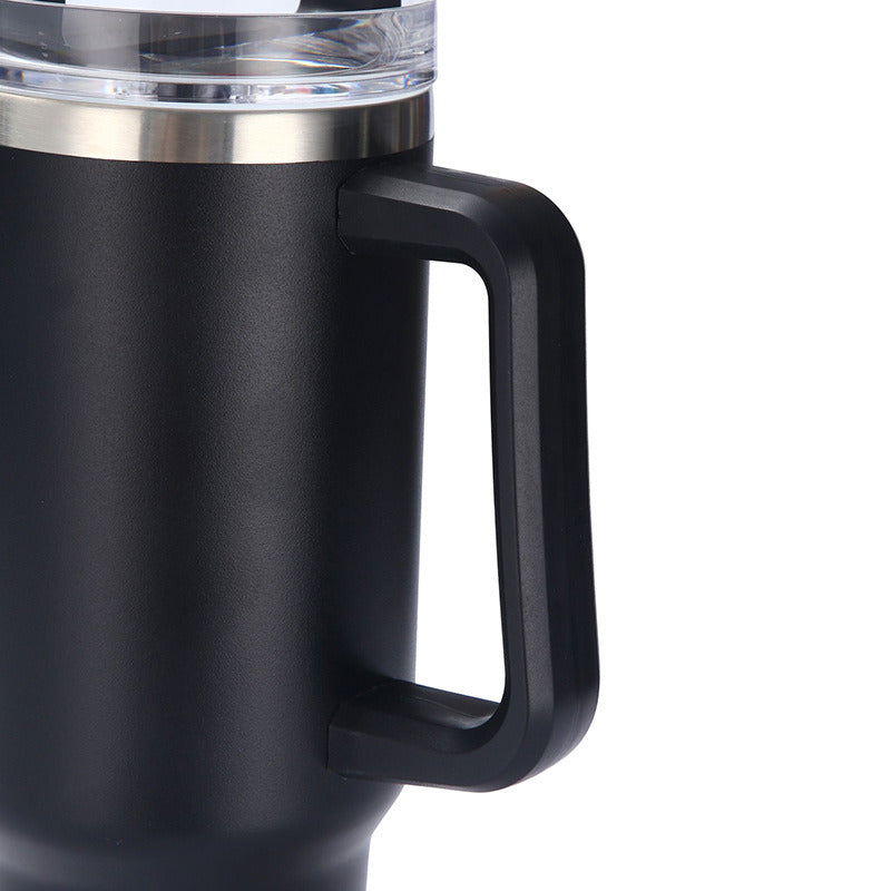 40 oz. With Logo Stainless Steel Thermos Handle Water Glass With Lid And Straw Beer Glass Car Travel Kettle Outdoor Water Bottle.