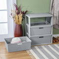 Wide 3 Drawer Cross-Weave Tower Cement.