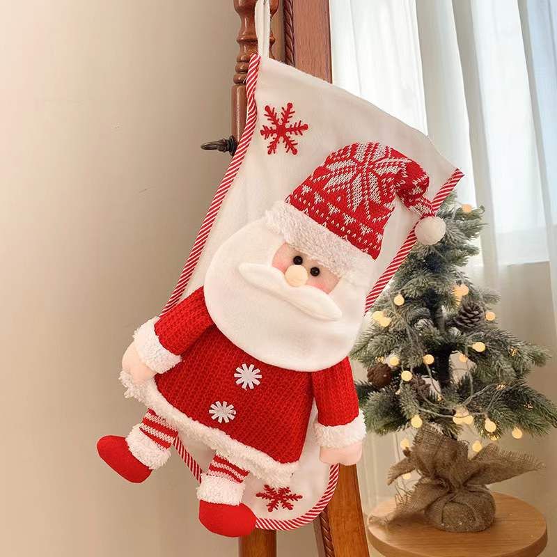 Christmas Stocking Socks Decorations for Home Christmas Ornaments Xmas Santa Claus New Christmas Gifts for New Year Gift Bag.