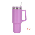 40 oz. With Logo Stainless Steel Thermos Handle Water Glass With Lid And Straw Beer Glass Car Travel Kettle Outdoor Water Bottle.