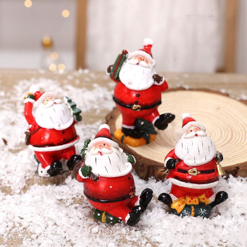 Creative Christmas Tree Blind Box Desktop Ornaments Wooden House Family Pendant.