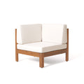 OANA OUTDOOR WOODEN SECTIONAL SET WITH CUSHIONS, BEIGE.