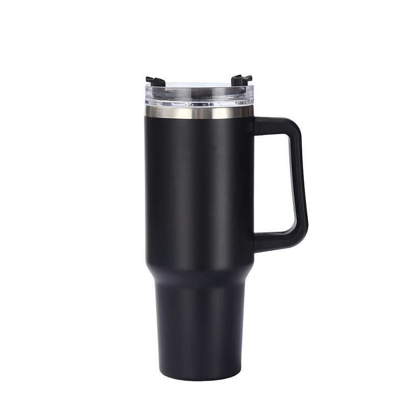 40 oz. With Logo Stainless Steel Thermos Handle Water Glass With Lid And Straw Beer Glass Car Travel Kettle Outdoor Water Bottle.