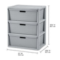 Wide 3 Drawer Cross-Weave Tower Cement.