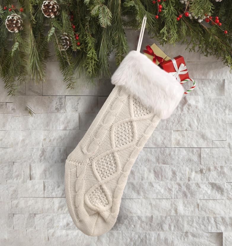 Christmas Decoration Christmas Plush Knit Socks Christmas Children's Holiday Gift Socks Gift Bag Pendant.